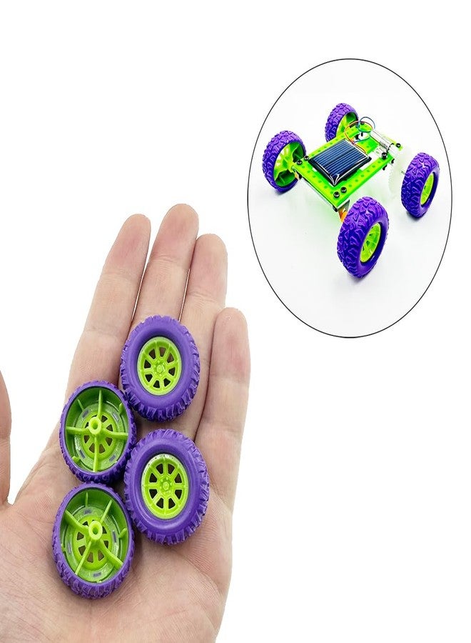 URIMPAVIDO 10PCS Toy Car Wheel RC Car Rubber Tire Wheel with 5PCS Shaft Round Rod Axles for RC Car Truck Robot DIY Model Toy Wheel Parts (2x29mm Purple) - Image 4